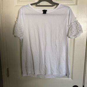 White ruffle sleeve top